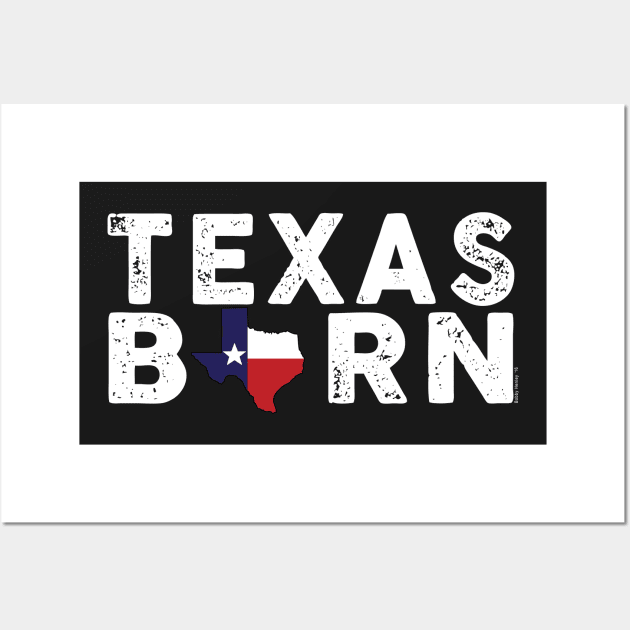 Texas Born Wall Art by Illustratorator